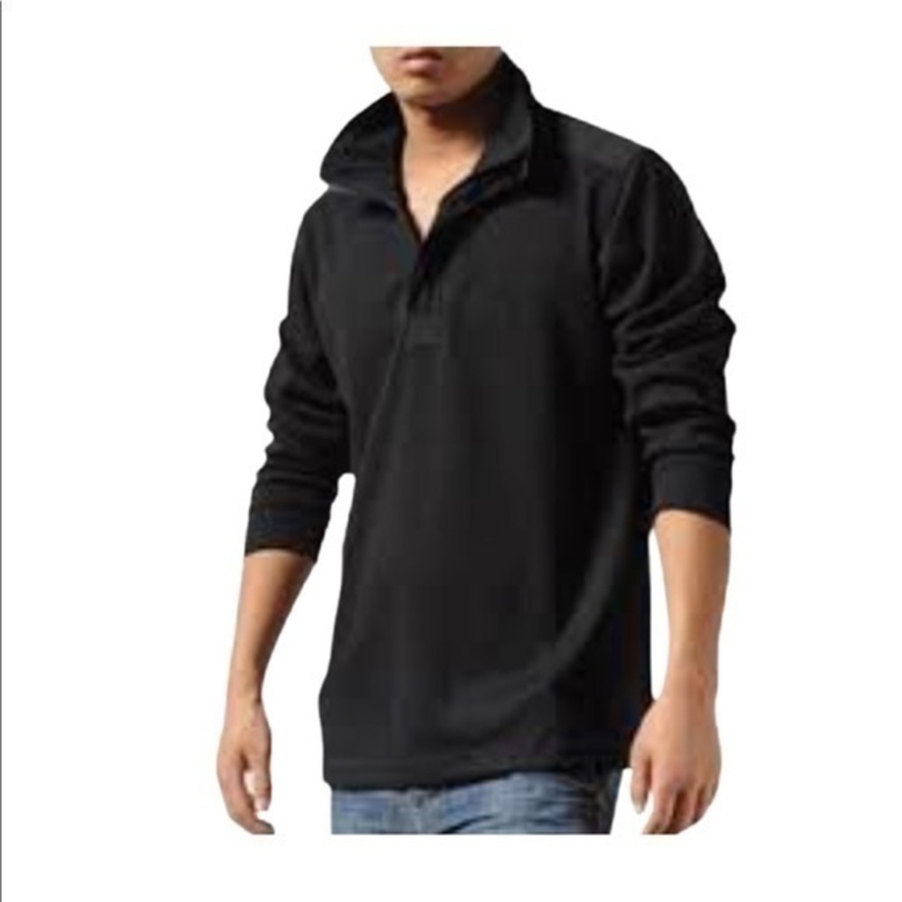 Michael Kors Men's Black Casual Mock Neck Quarter Zip Sweater